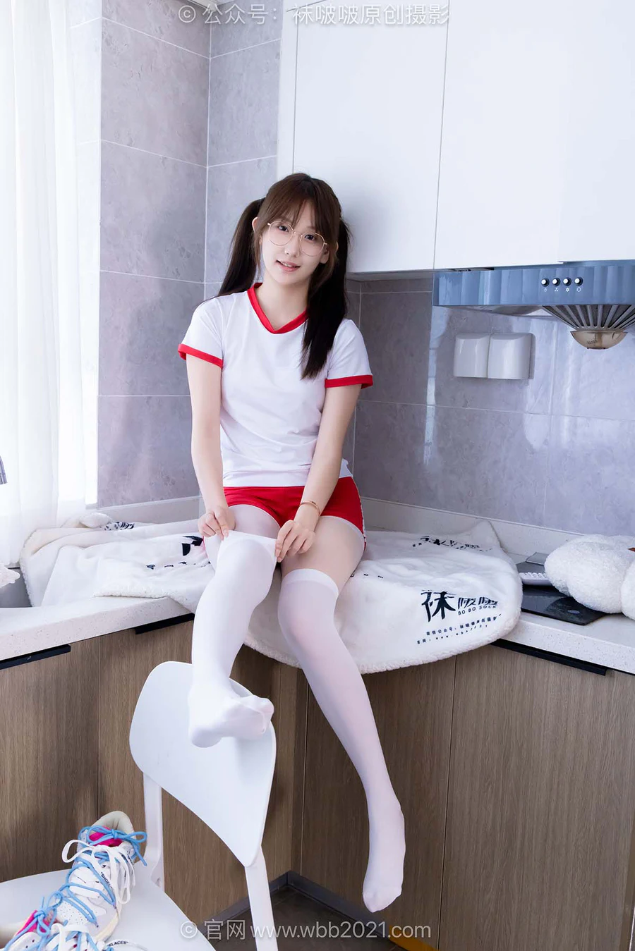 [BoBoSocks袜啵啵]NO.611 香菜-板鞋、厚白丝过膝袜、薄白丝、体操服 BoBoSocks袜啵啵-第1张