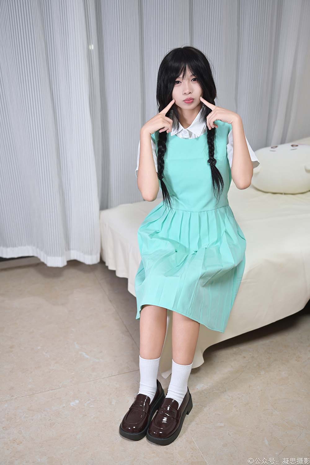 凝思摄影 NO.050 沅沅-连衣裙、短白袜、小皮鞋 凝思摄影-第1张