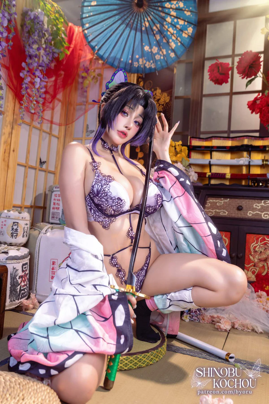 日本性感萝莉Byoru – Shinobu Demon Slayer Cosplay-第1张