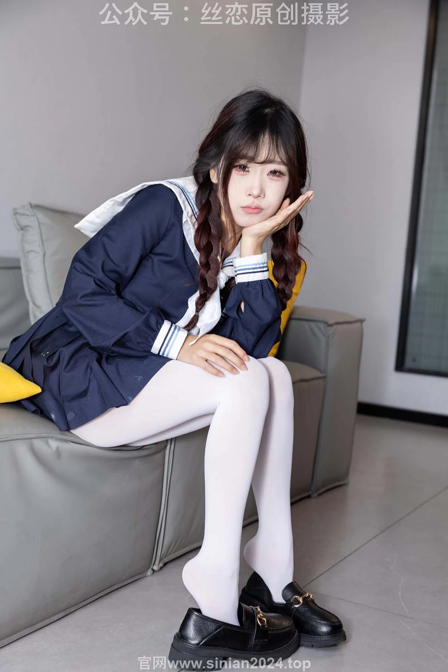 丝恋摄影 NO.001 小梦-乐福鞋 厚白丝 丝恋摄影-第1张