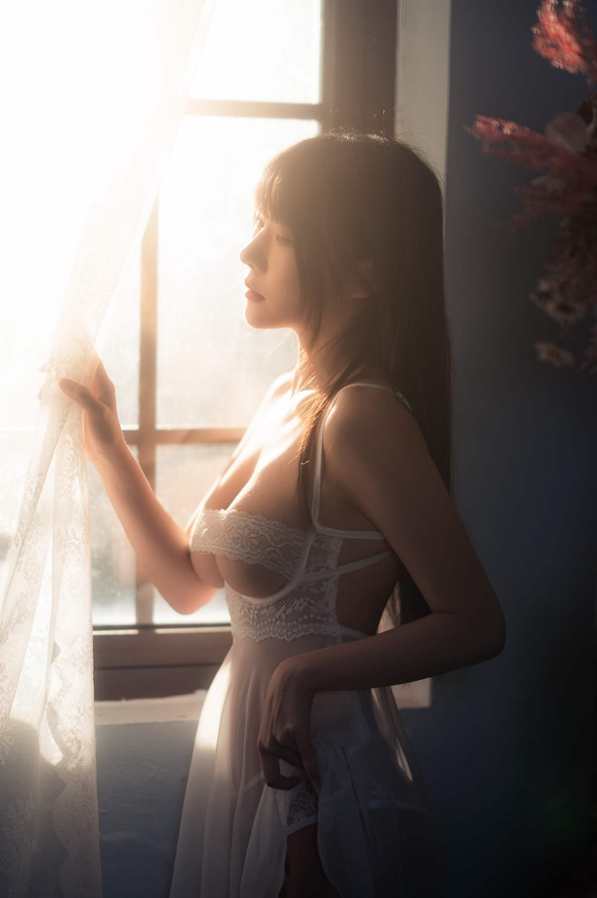 香草喵露露 – 白丝纱裙 Cosplay-第1张