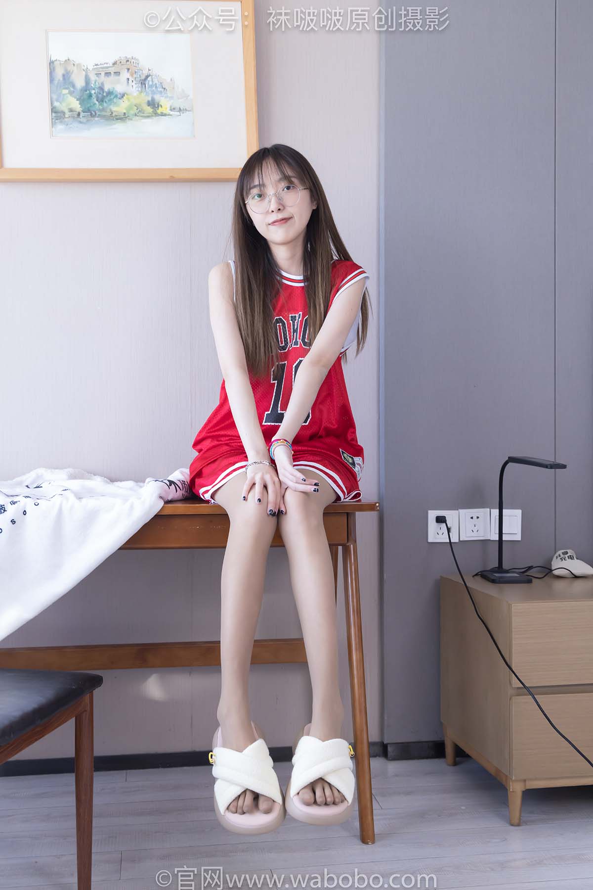 [BoBoSocks袜啵啵]NO.644 稚予-板鞋、拖鞋、薄白丝、五指薄灰丝 BoBoSocks袜啵啵-第1张