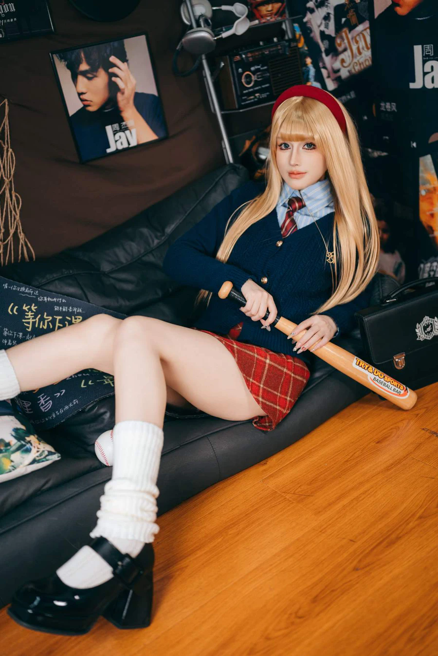 鹿八岁 – 棒球少女 Cosplay-第1张