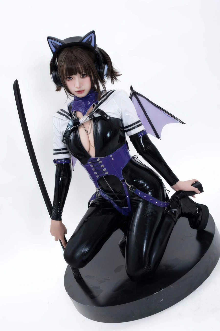 柒柒要乖哦 – 白棚胶衣 Cosplay-第1张