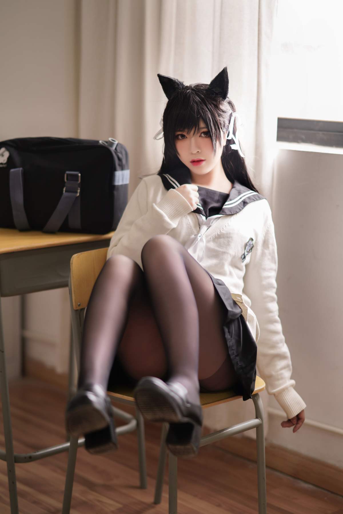 半半子 – 爱宕 学园幻想曲 Cosplay-第1张