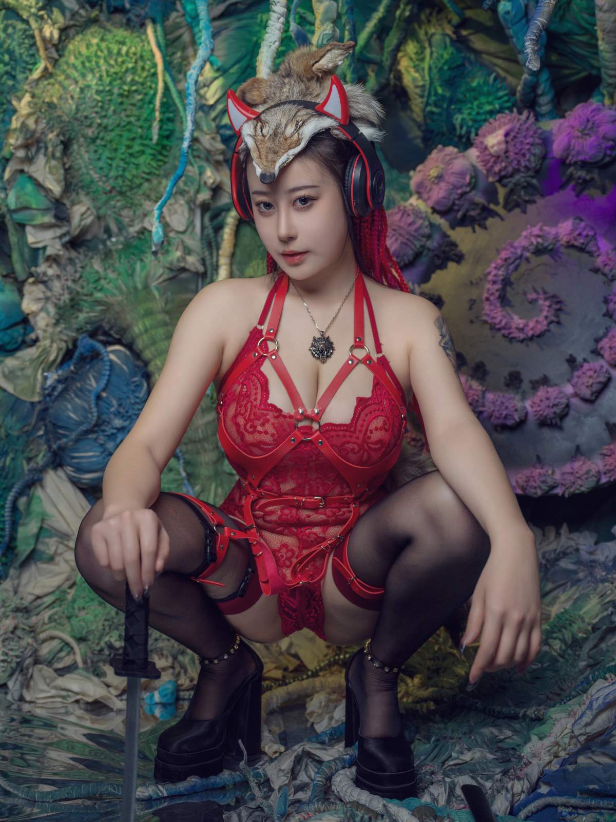 奈汐酱nice – 猎狼女 Cosplay-第1张