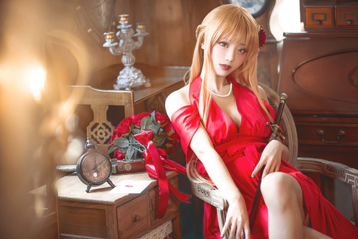 切切celia – 刀剑神域 亚丝娜 礼服 Cosplay-第2张