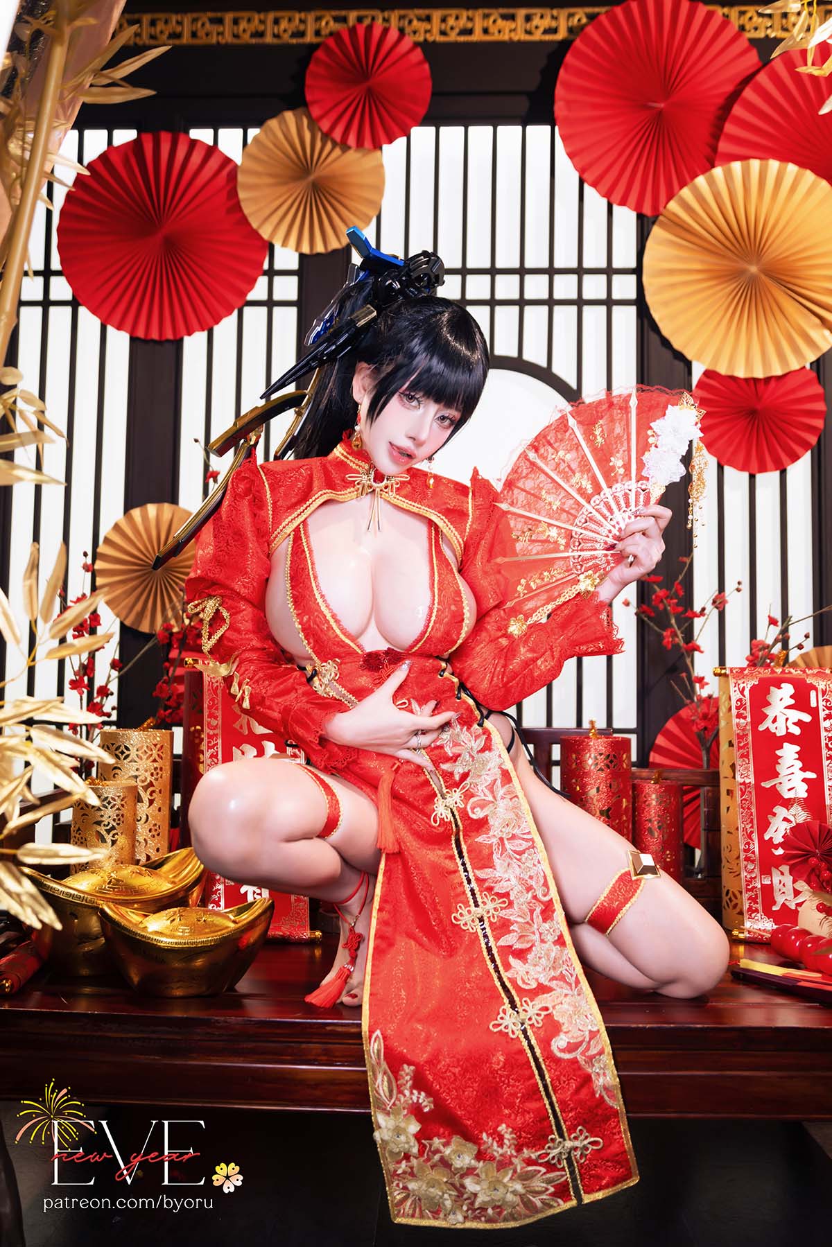 日本性感萝莉Byoru – Eve New Year Qipao Cosplay-第1张