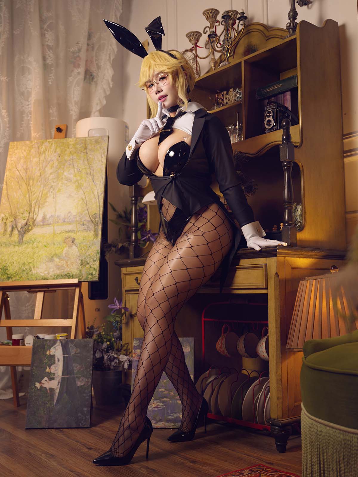 麻花麻花酱 – 胜利女神 妮姬 爱德 兔女郎 Cosplay-第1张