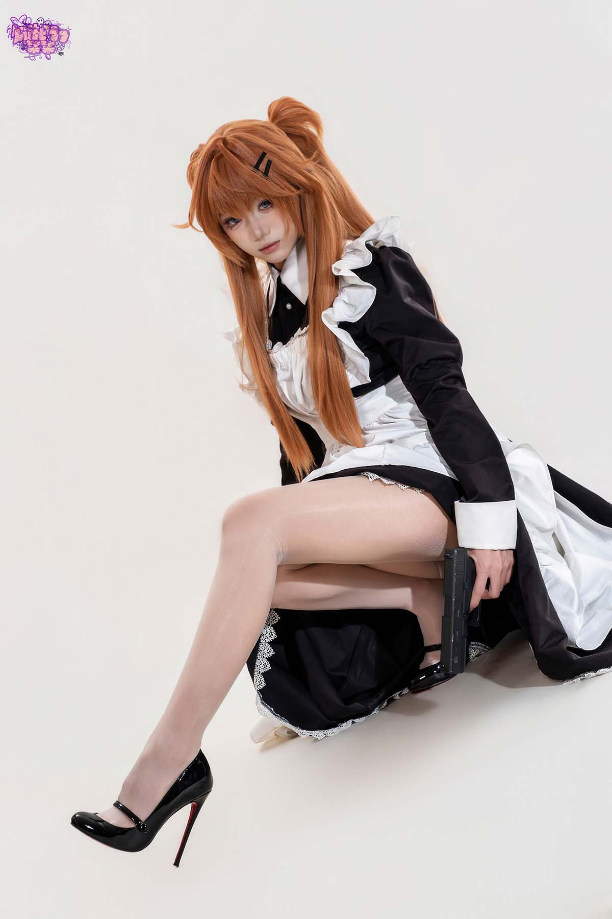 柒柒要乖哦 – EVA 明日香女仆 Cosplay-第1张