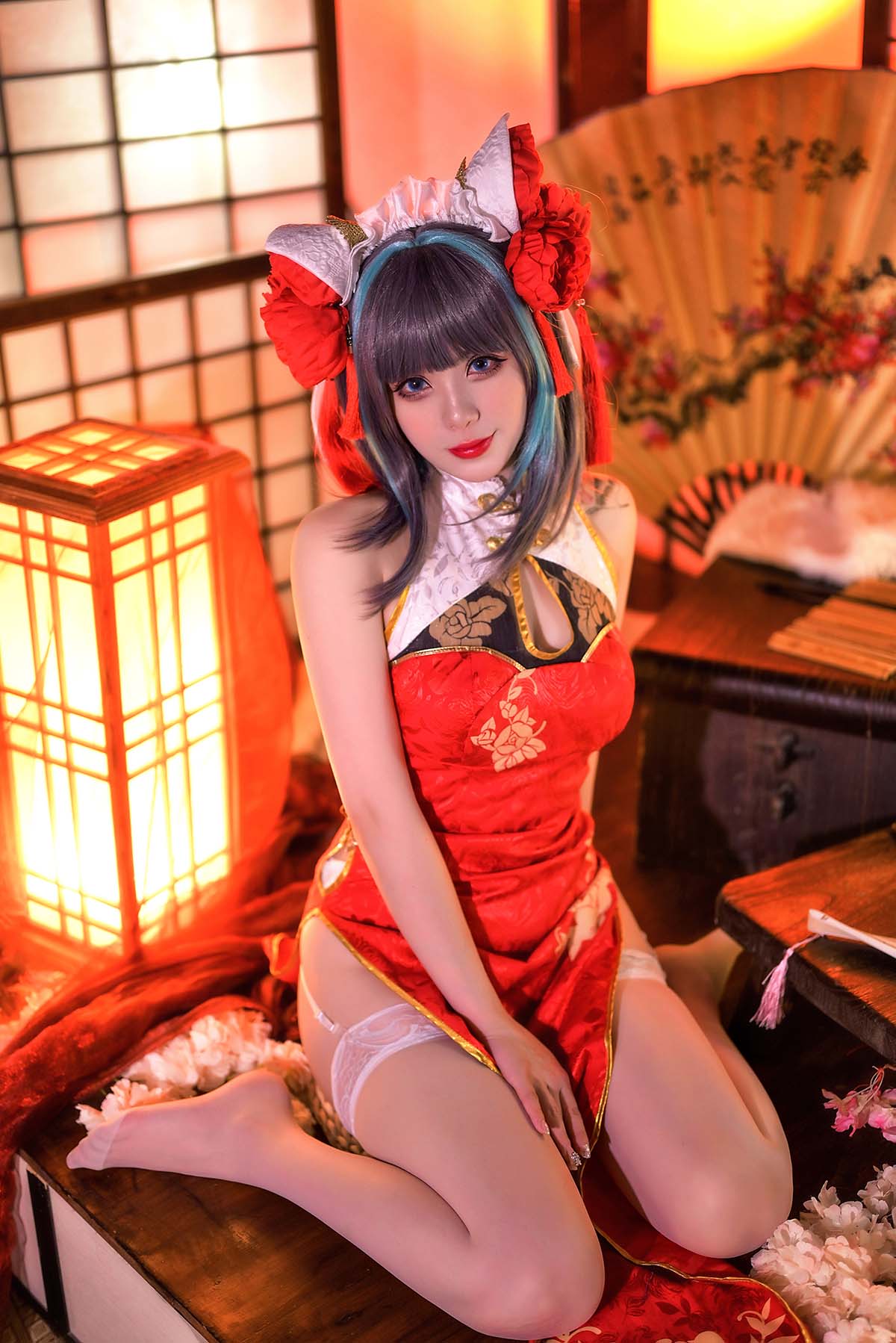 Zaya秋 – 碧蓝航线 柴郡 红旗袍 Cosplay-第2张