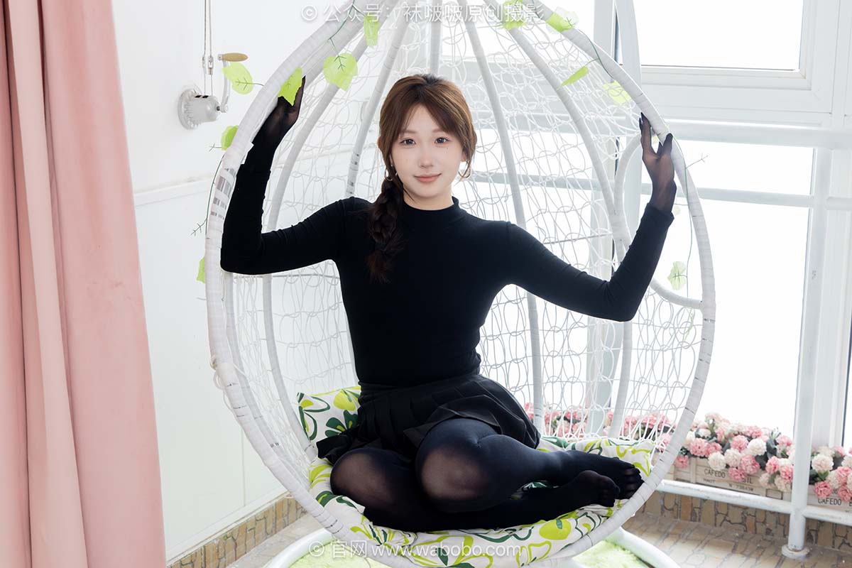 [BoBoSocks袜啵啵]NO.668 香菜-平底鞋、厚黑丝五指袜、黑丝手套 BoBoSocks袜啵啵-第2张