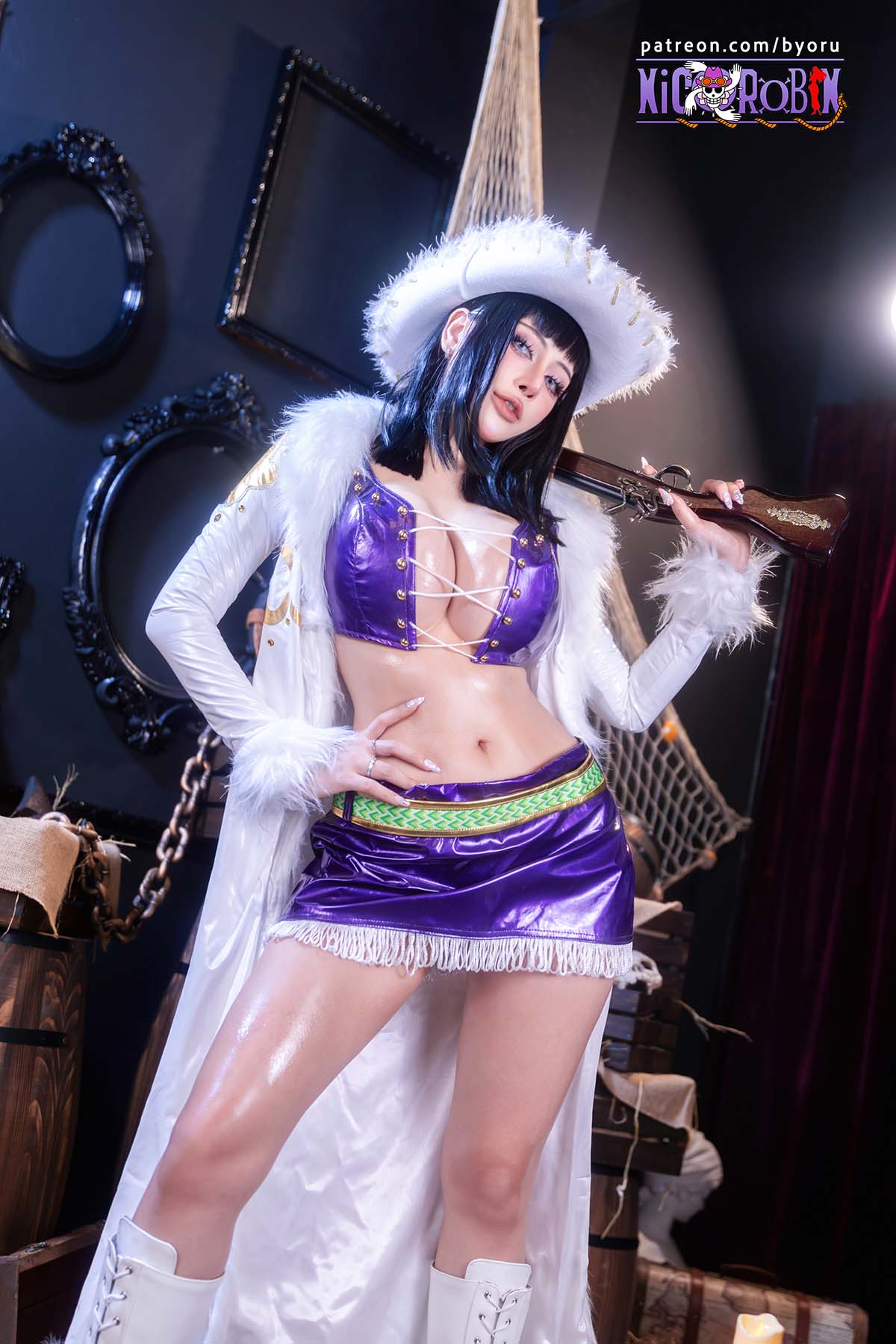 日本性感萝莉Byoru – Nico Robin (Baroque Works) Cosplay-第1张