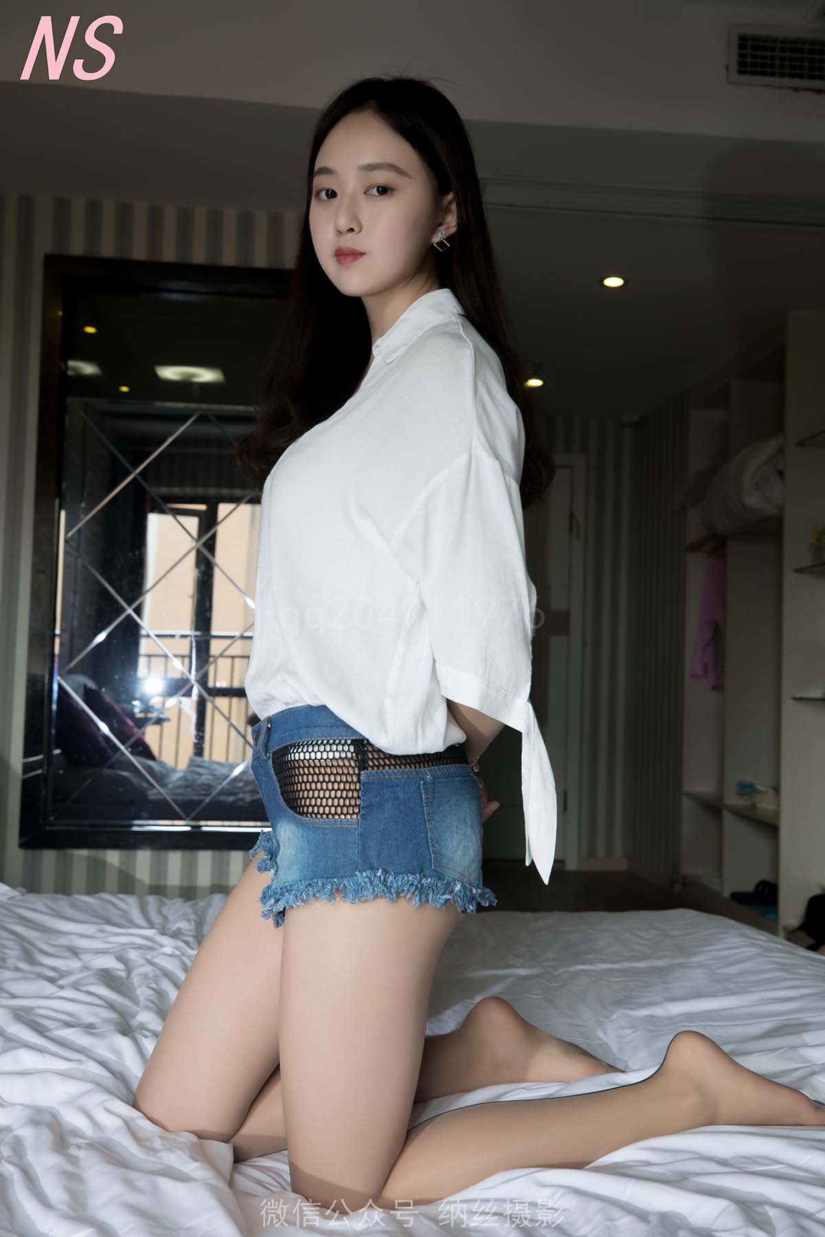 [纳丝摄影]叶蓉牛仔短袖肉丝 纳丝摄影-第2张