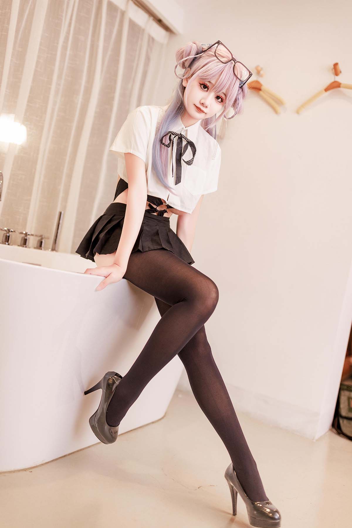 阿雪雪 – 居家女高 Cosplay-第1张