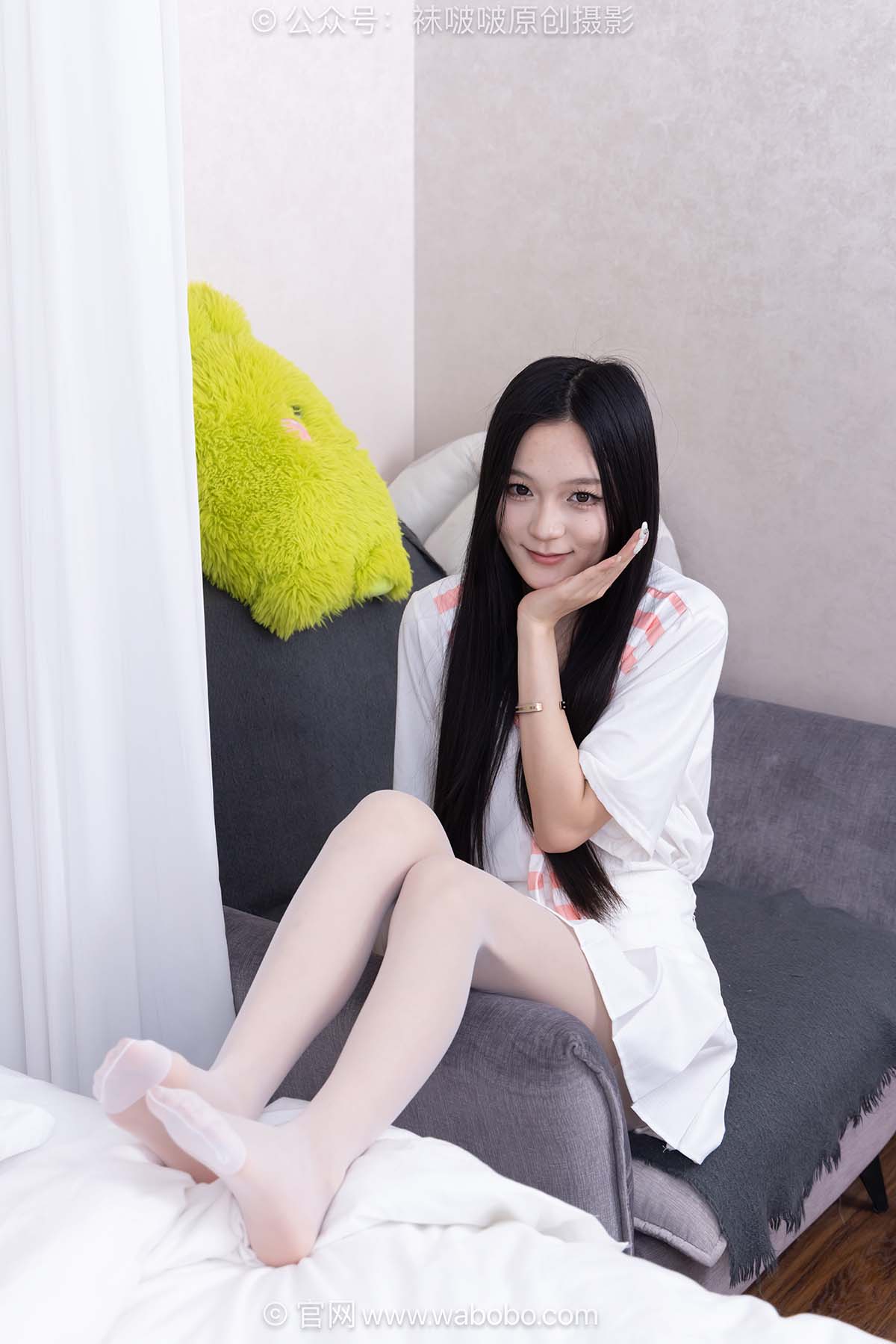 [BoBoSocks袜啵啵]NO.692 焦糖-高跟长靴、薄白丝、裸足 BoBoSocks袜啵啵-第1张