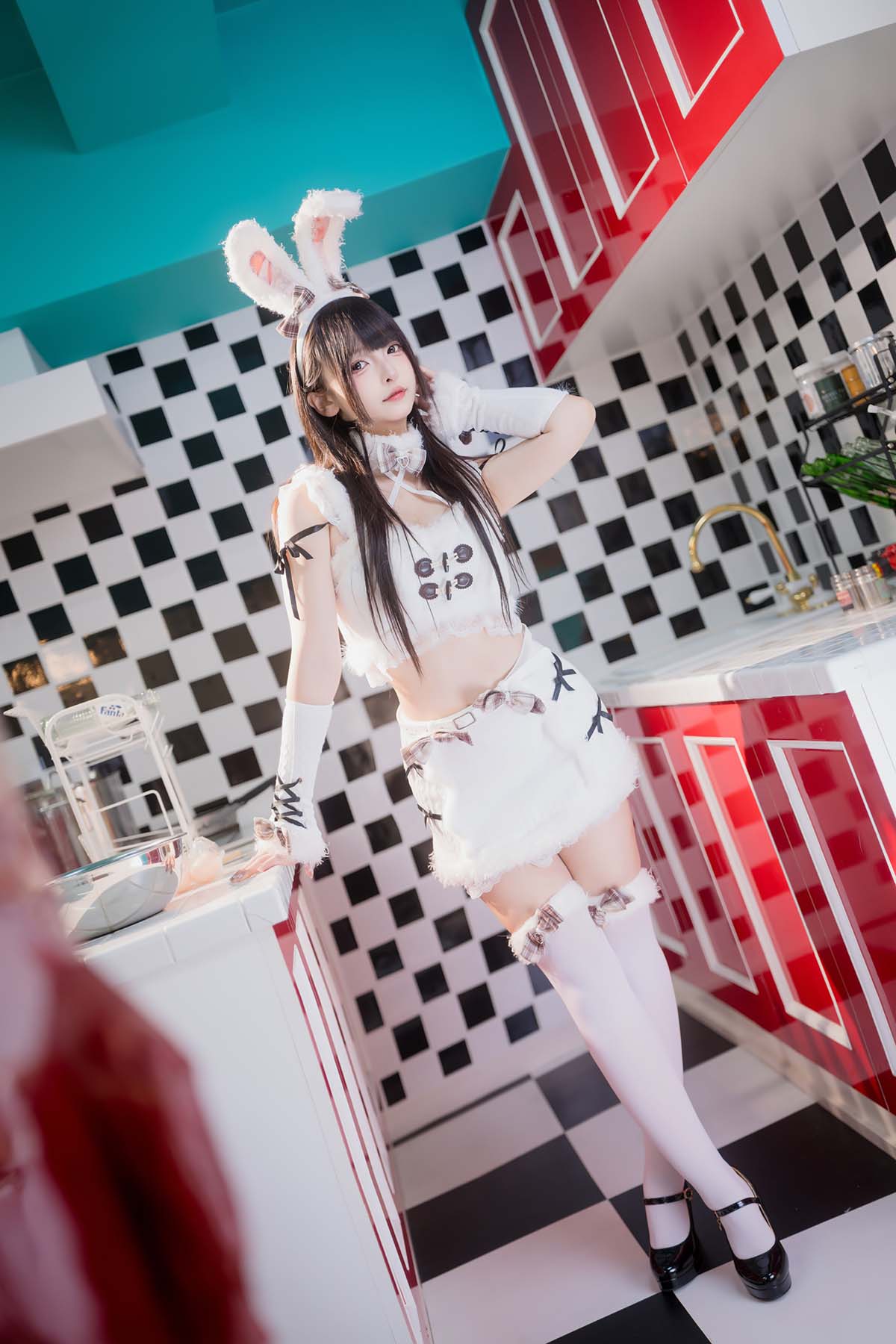 神楽板真冬 – 毛绒白兔 Cosplay-第1张