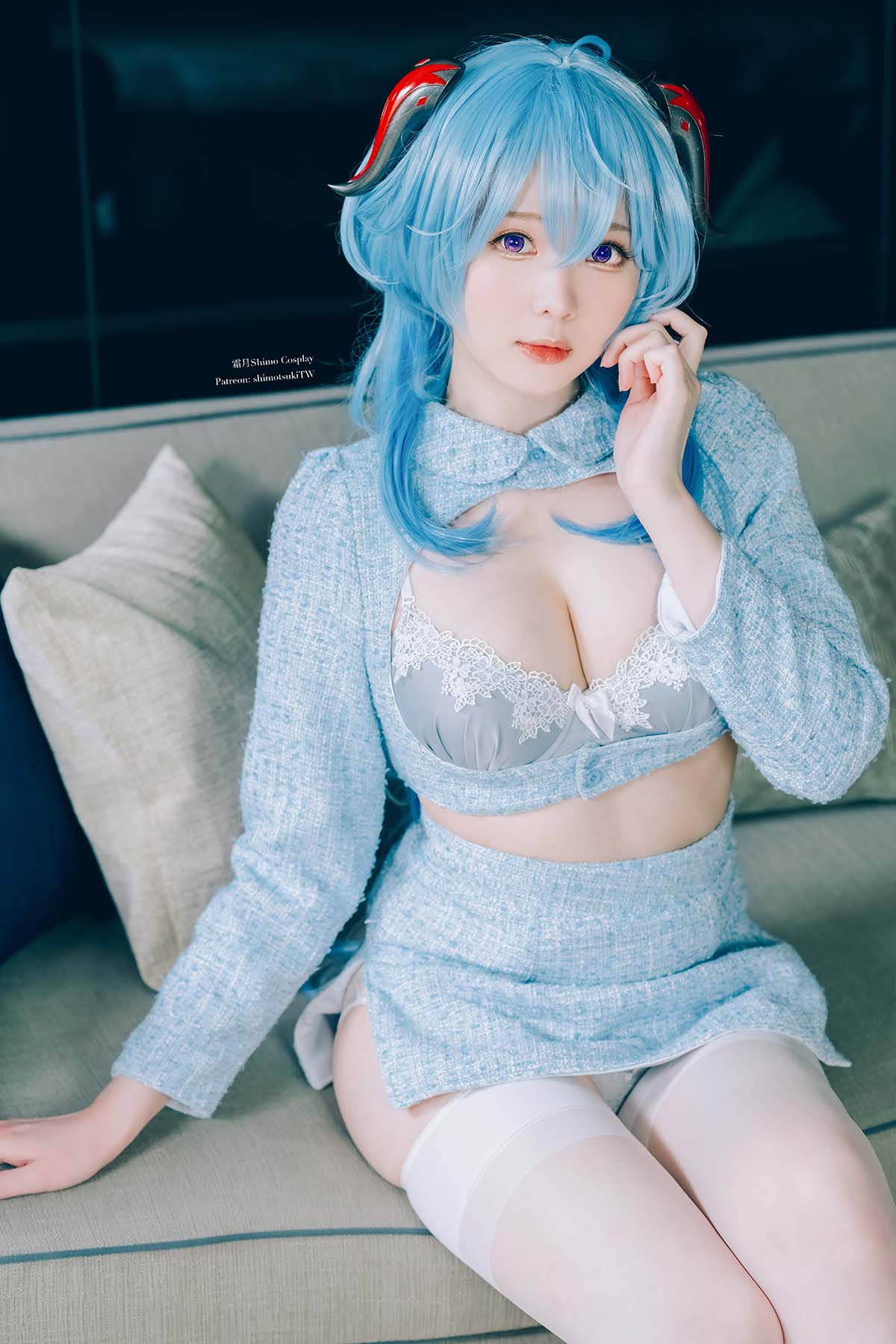 霜月shimo – Ganyu lingerie Cosplay-第1张