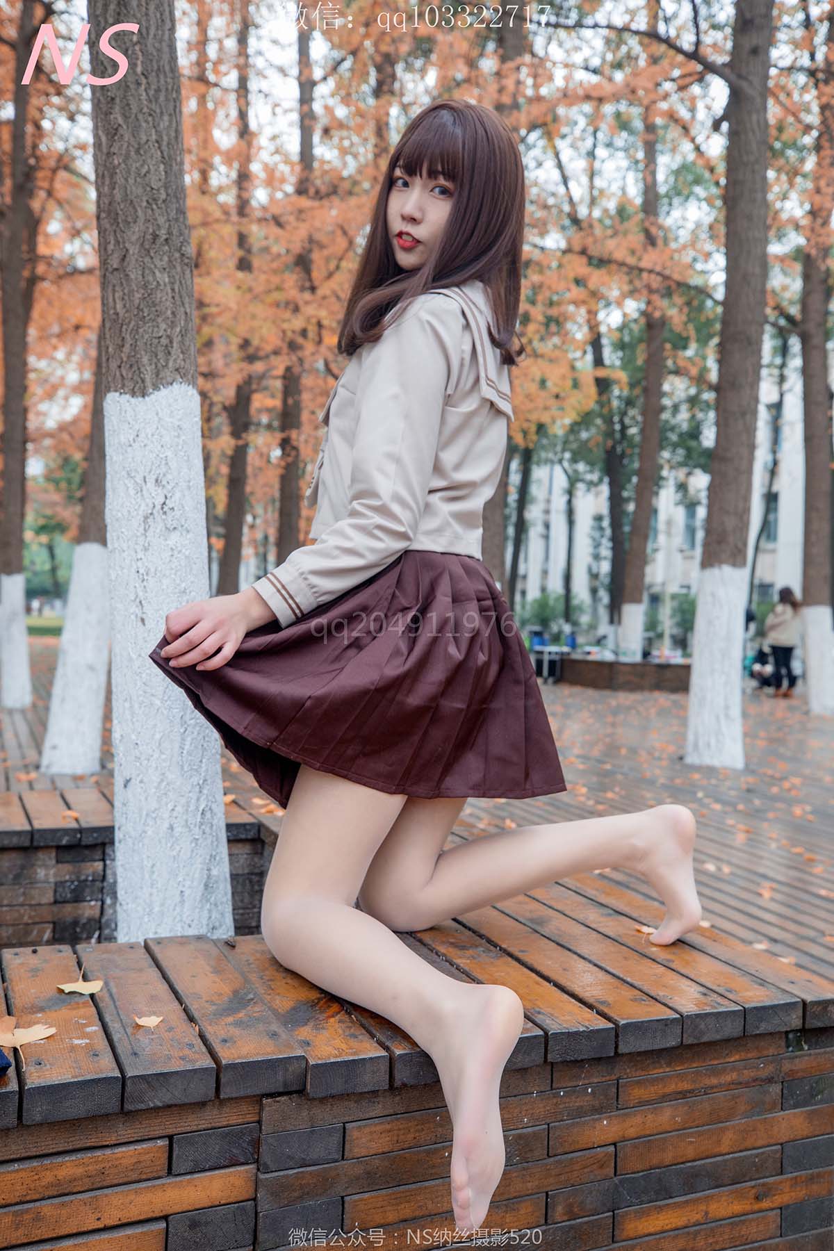 [纳丝摄影]枫之少女 白丝肉丝萌萌哒的枫 纳丝摄影-第1张