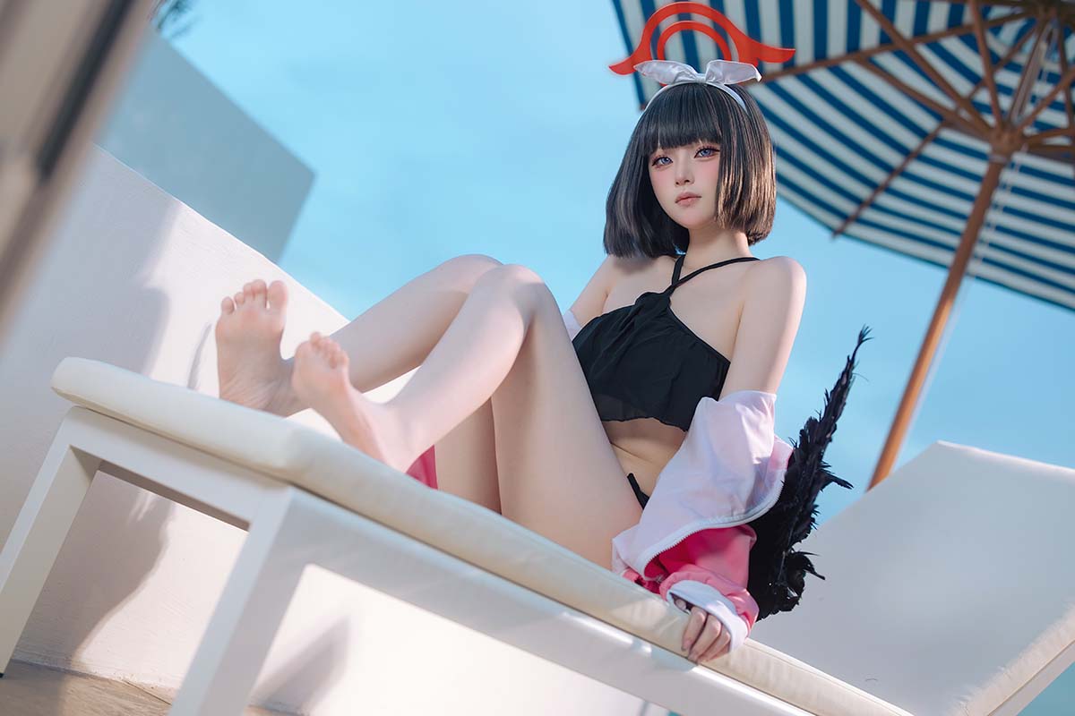 屿鱼 – 蔚蓝档案 静山真白泳装 Cosplay-第1张