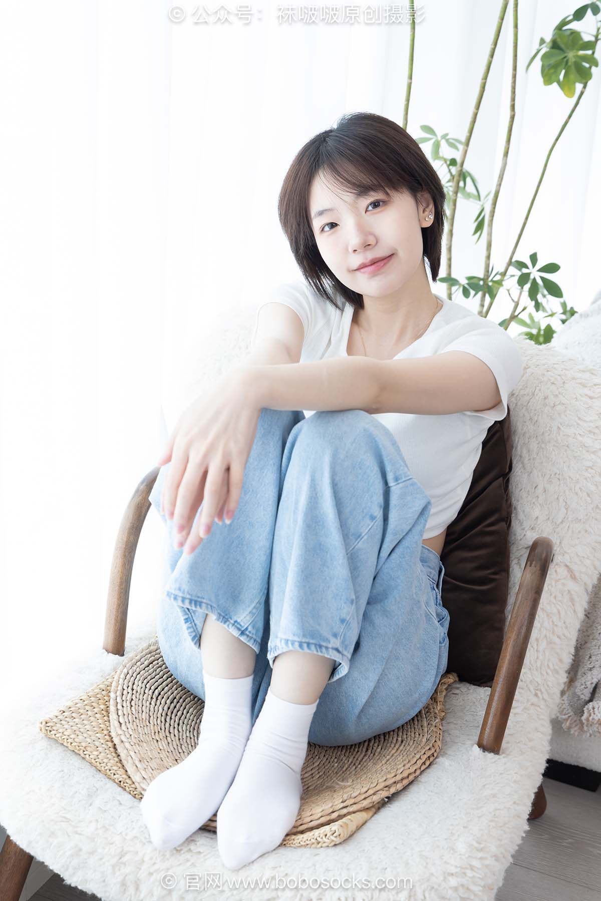 [BoBoSocks袜啵啵]NO.708 小甜豆-板鞋、纯白棉袜、裸足 BoBoSocks袜啵啵-第2张
