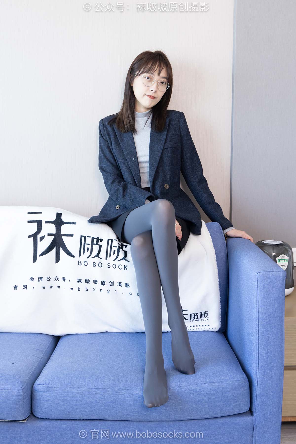 [BoBoSocks袜啵啵]NO.709 稚予-平底鞋、厚灰丝、裸足、ol制服 BoBoSocks袜啵啵-第1张