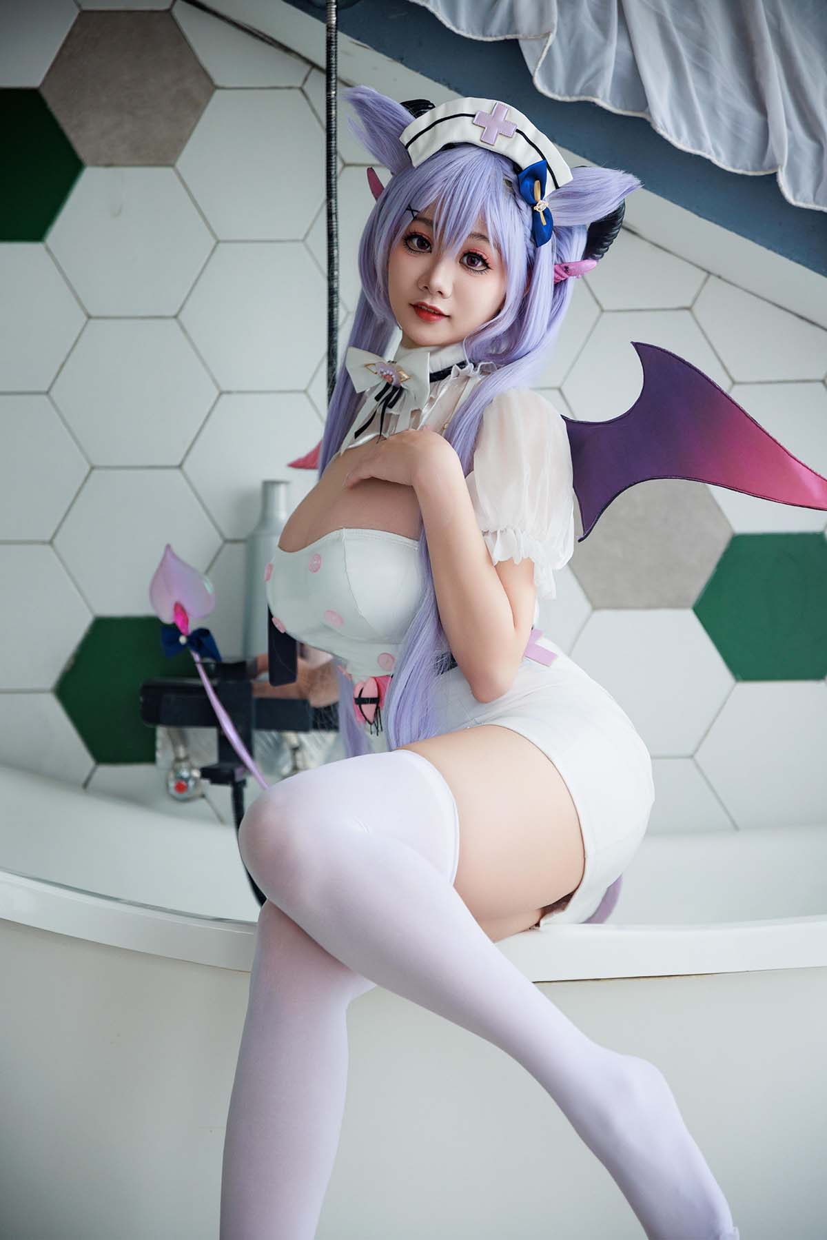 阿雪雪 – 护士刻晴 Cosplay-第1张