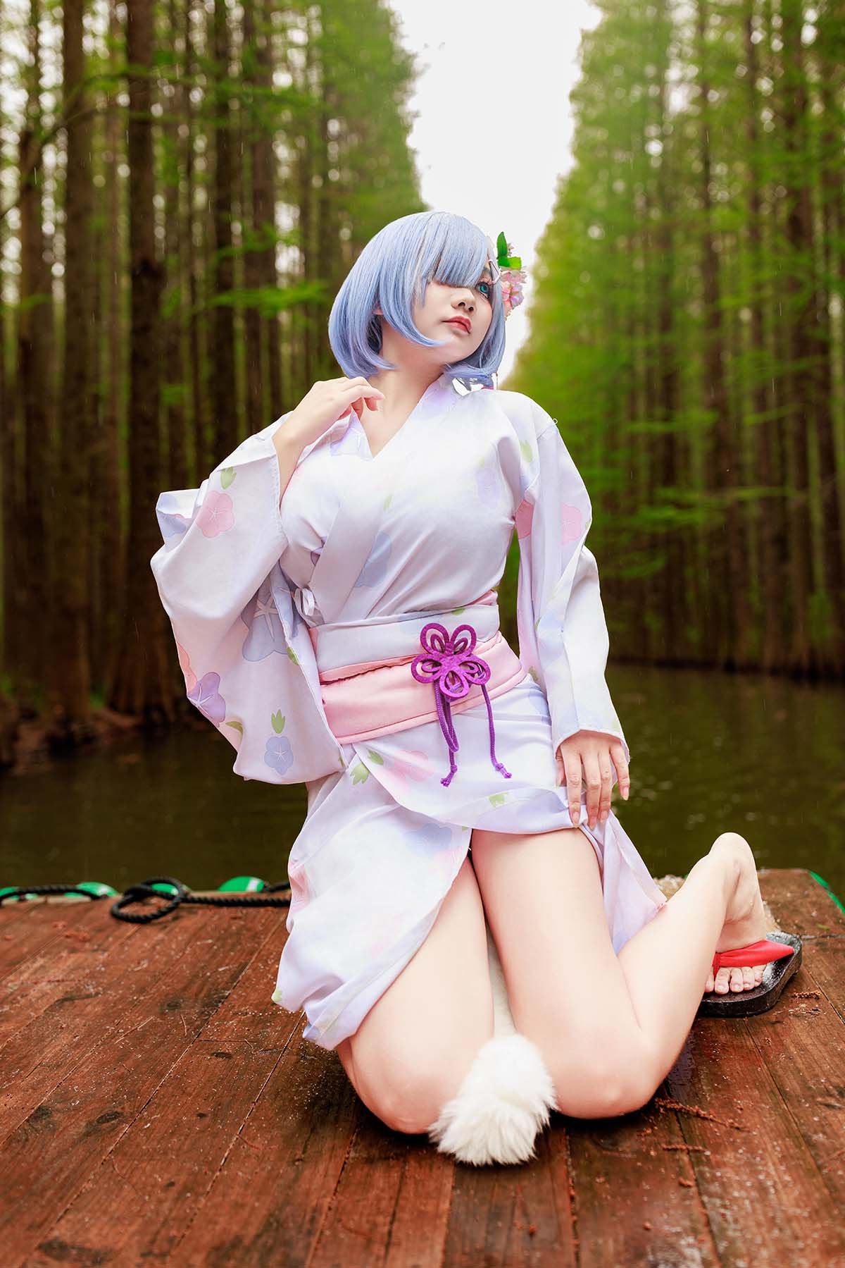 阿雪雪 – 蕾姆和服 Cosplay-第2张
