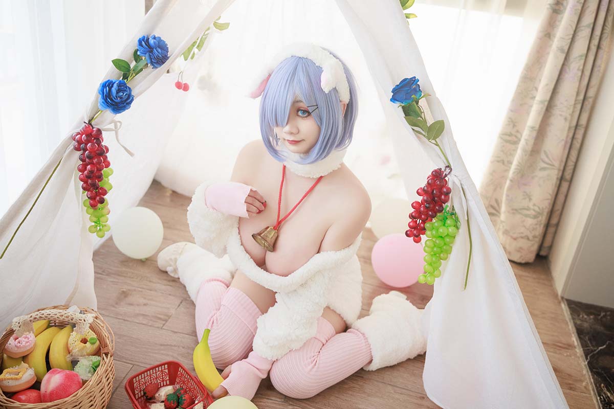 阿雪雪 – 蕾姆小羊 Cosplay-第2张