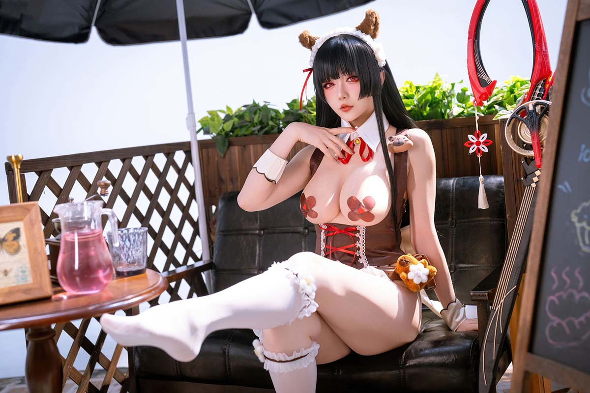 星之迟迟 – 鸣潮 千咲 联动咖啡女仆 Cosplay-第2张