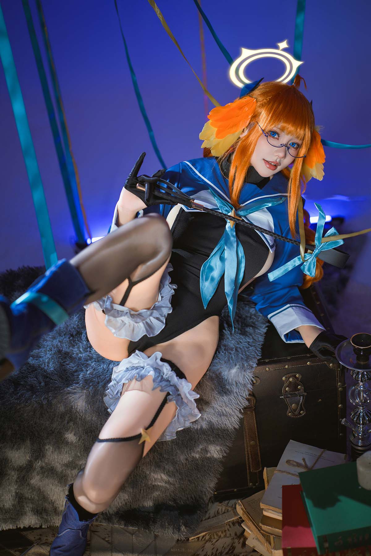 是一只熊仔吗 – 蔚蓝档案 圆堂志美子 邪恶女干部 Cosplay-第1张