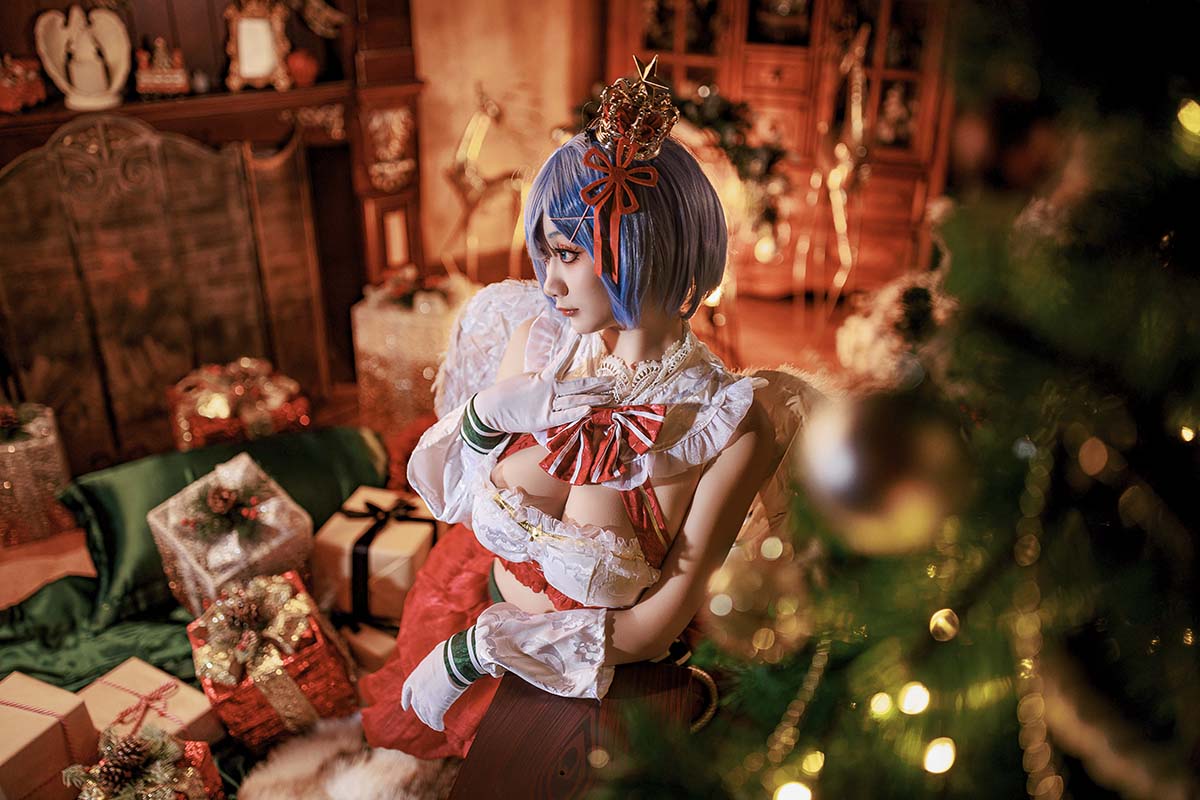 阿雪雪 – 圣诞小天使 蕾姆 Cosplay-第2张