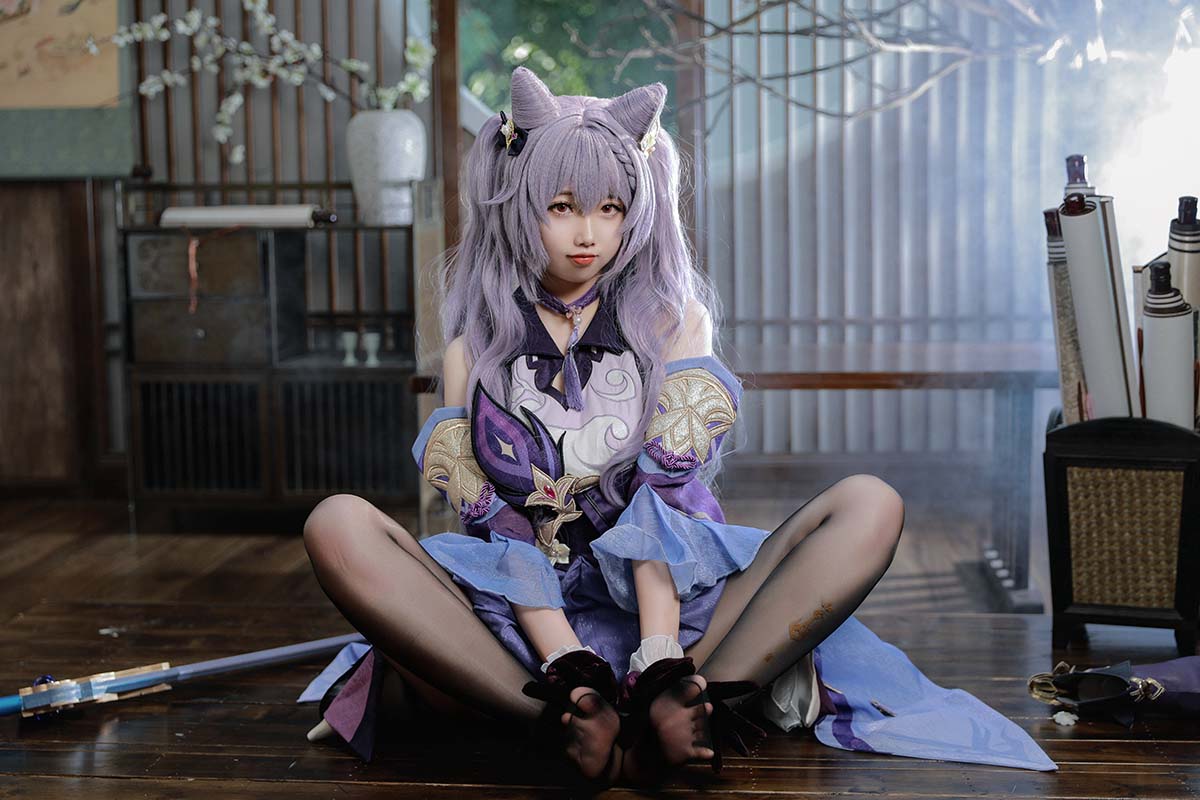 雪琪 – 刻晴 绝对领域的破痕 Cosplay-第2张